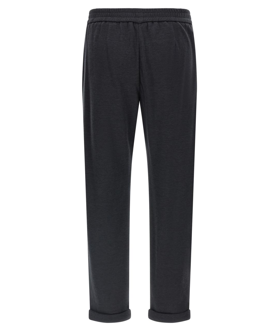 BRUNELLO CUCINELLI Серые хлопковые спортивные брюки и шорты, фото 2