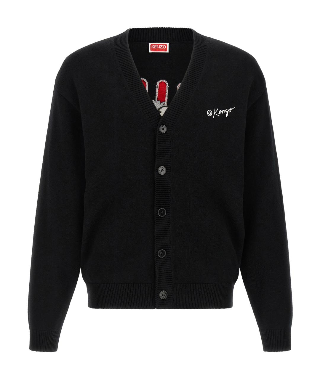 KENZO Черный шерстяной кардиган, фото 1