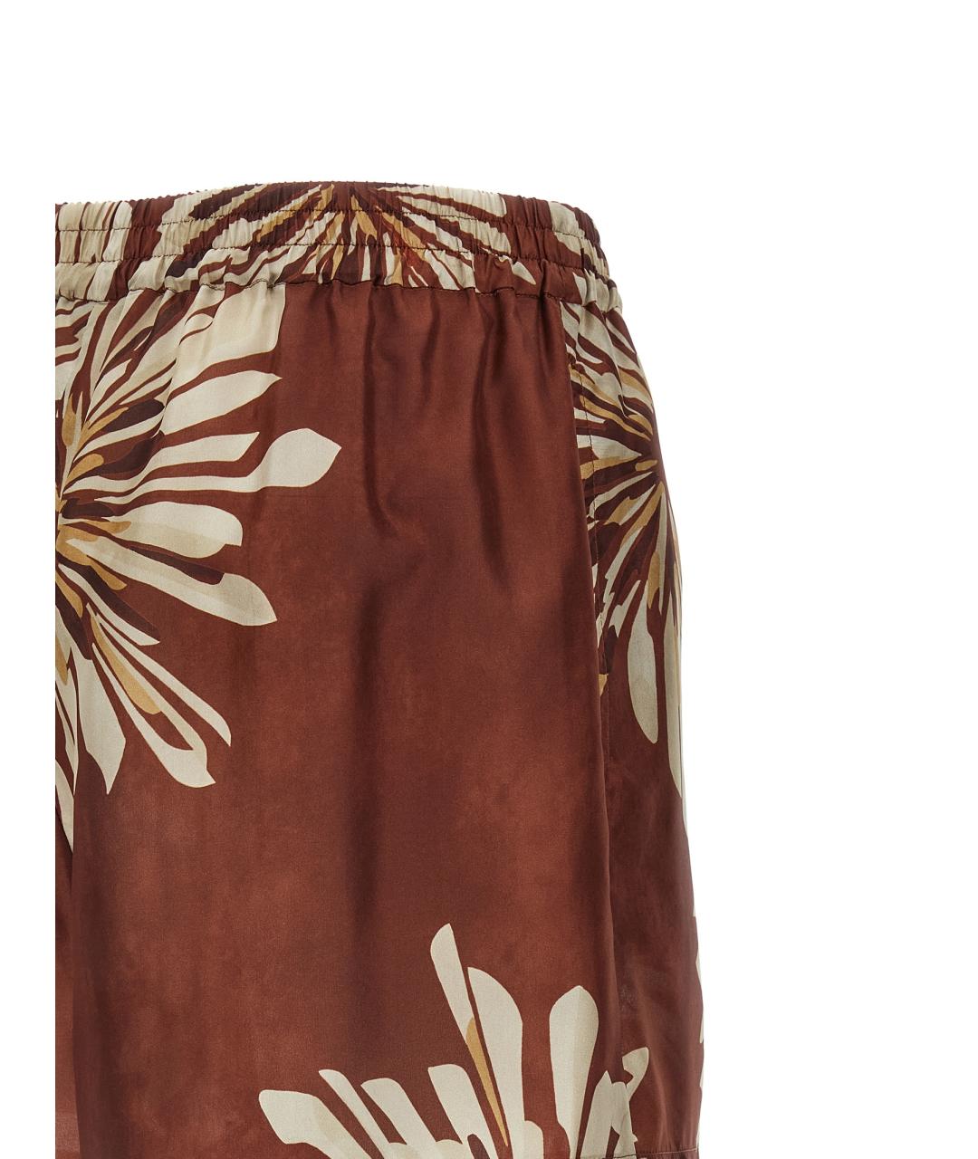 BRUNELLO CUCINELLI Коричневые шелковые шорты, фото 4