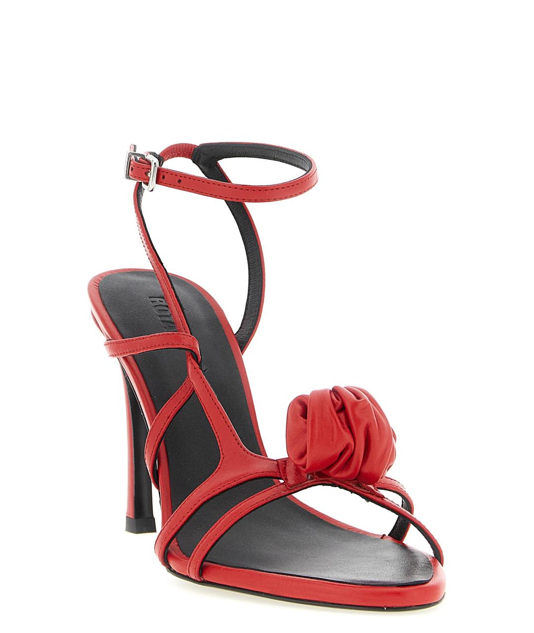 ROTATE Красные кожаные босоножки, фото 2