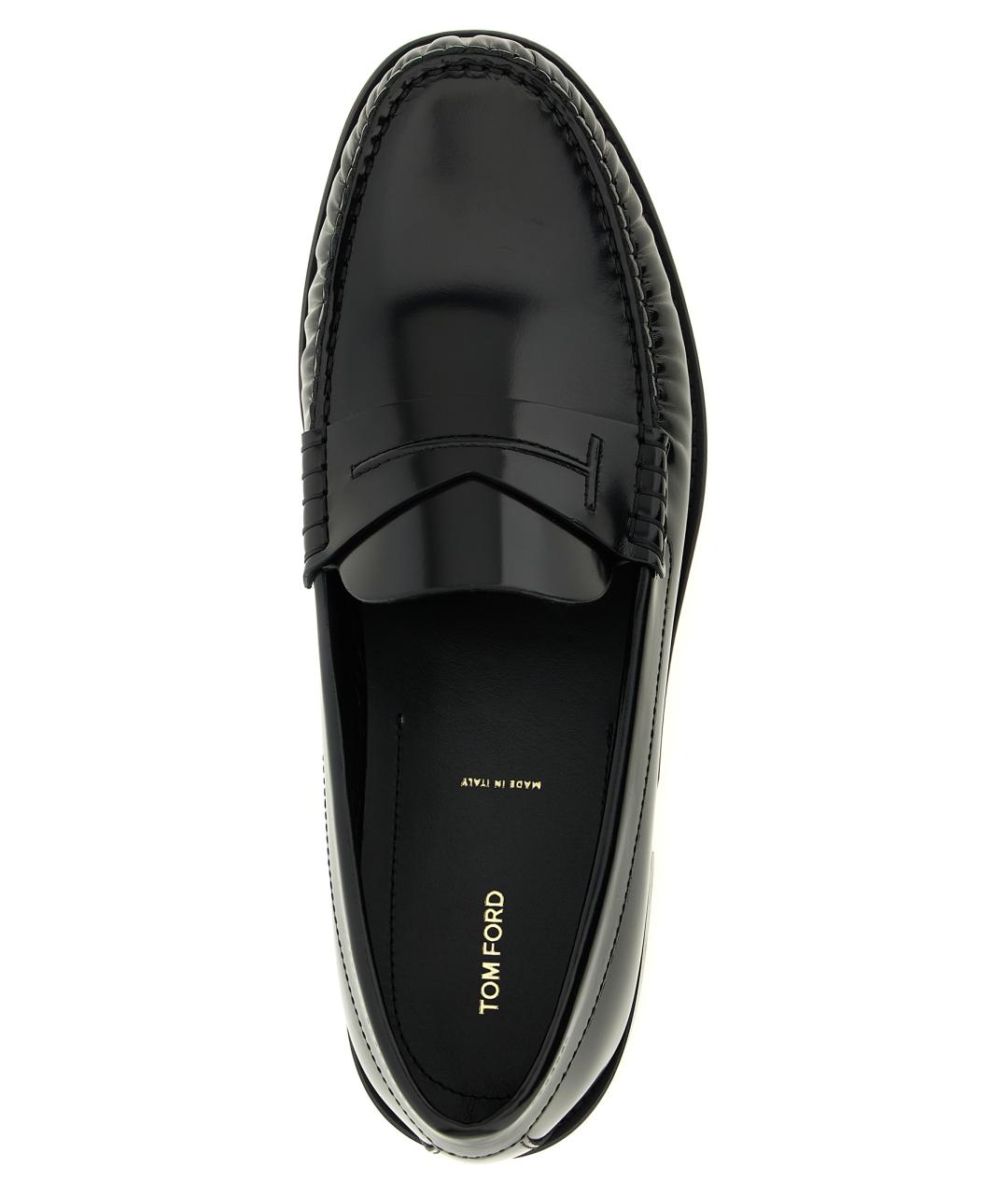 TOM FORD Черные кожаные мокасины, фото 4