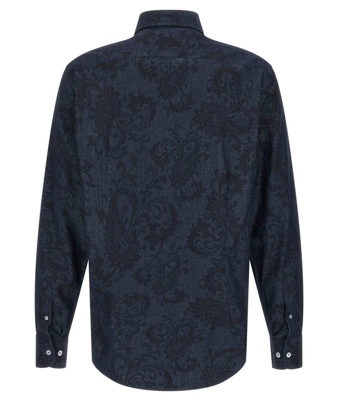 ETRO Синяя хлопковая кэжуал рубашка, фото 2
