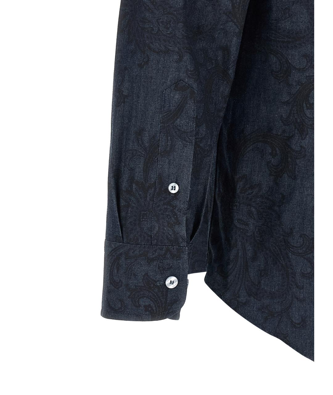 ETRO Синяя хлопковая кэжуал рубашка, фото 4