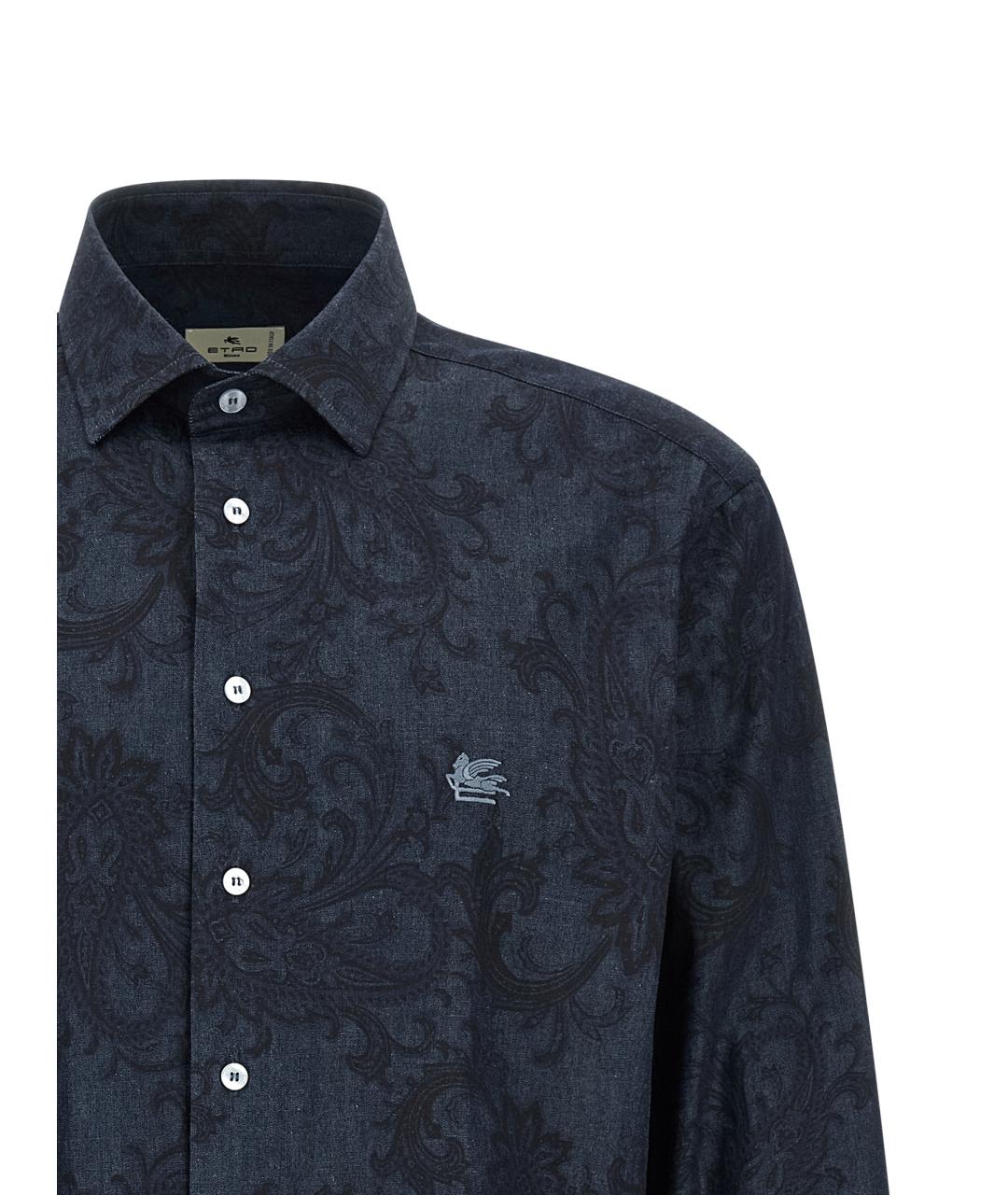 ETRO Синяя хлопковая кэжуал рубашка, фото 3