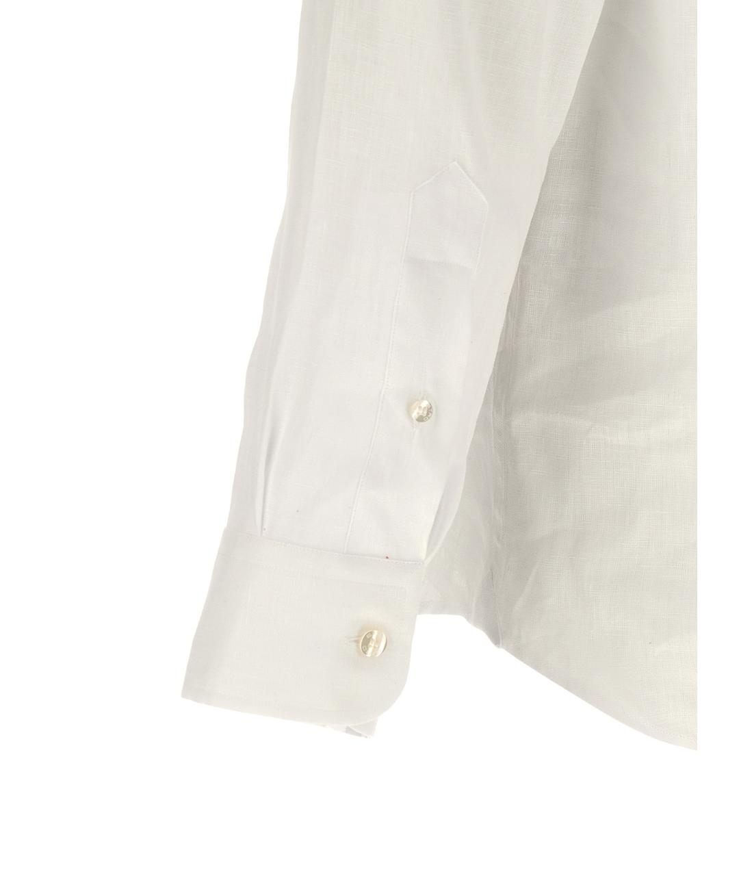 ETRO Белая льняная классическая рубашка, фото 4