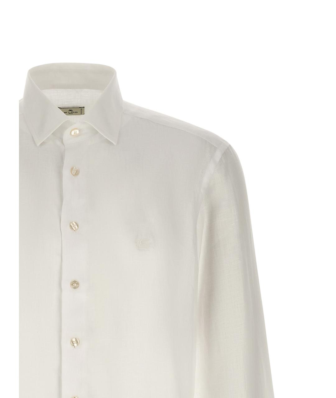 ETRO Белая льняная классическая рубашка, фото 3