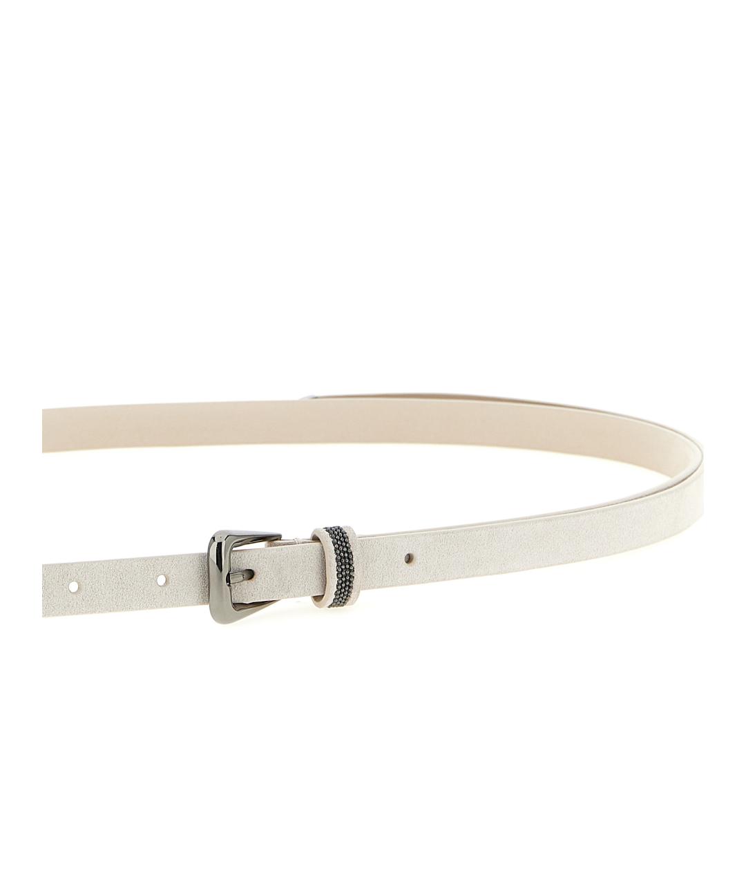 BRUNELLO CUCINELLI Бежевый кожаный ремень, фото 3