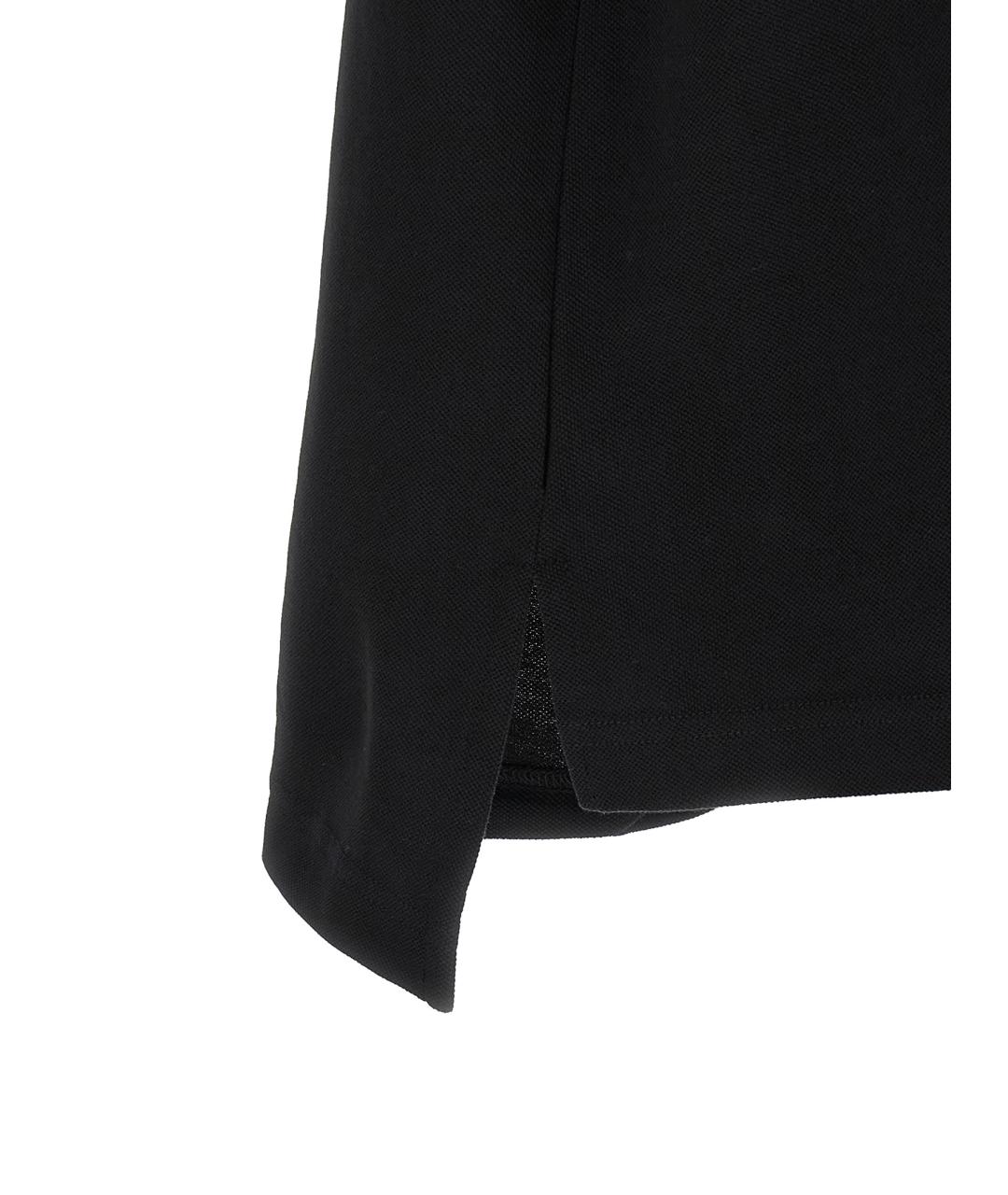 BALENCIAGA Черное хлопковое поло с коротким рукавом, фото 4