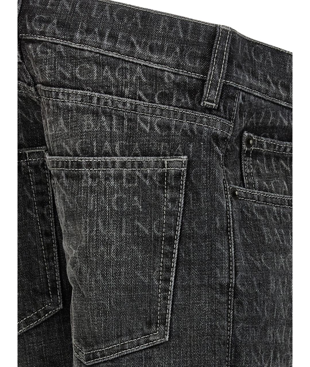 BALENCIAGA Черные хлопковые джинсы клеш, фото 4