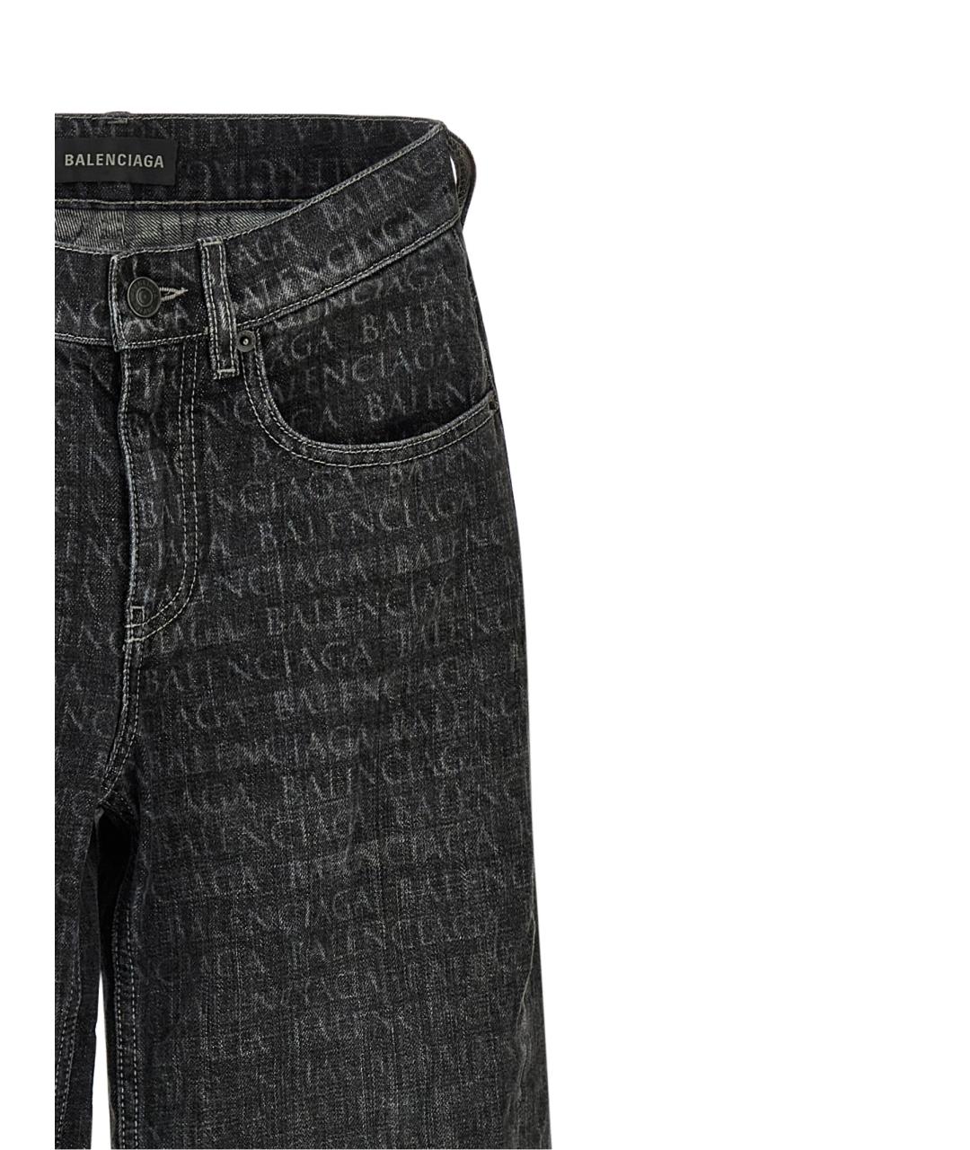 BALENCIAGA Черные хлопковые джинсы клеш, фото 3