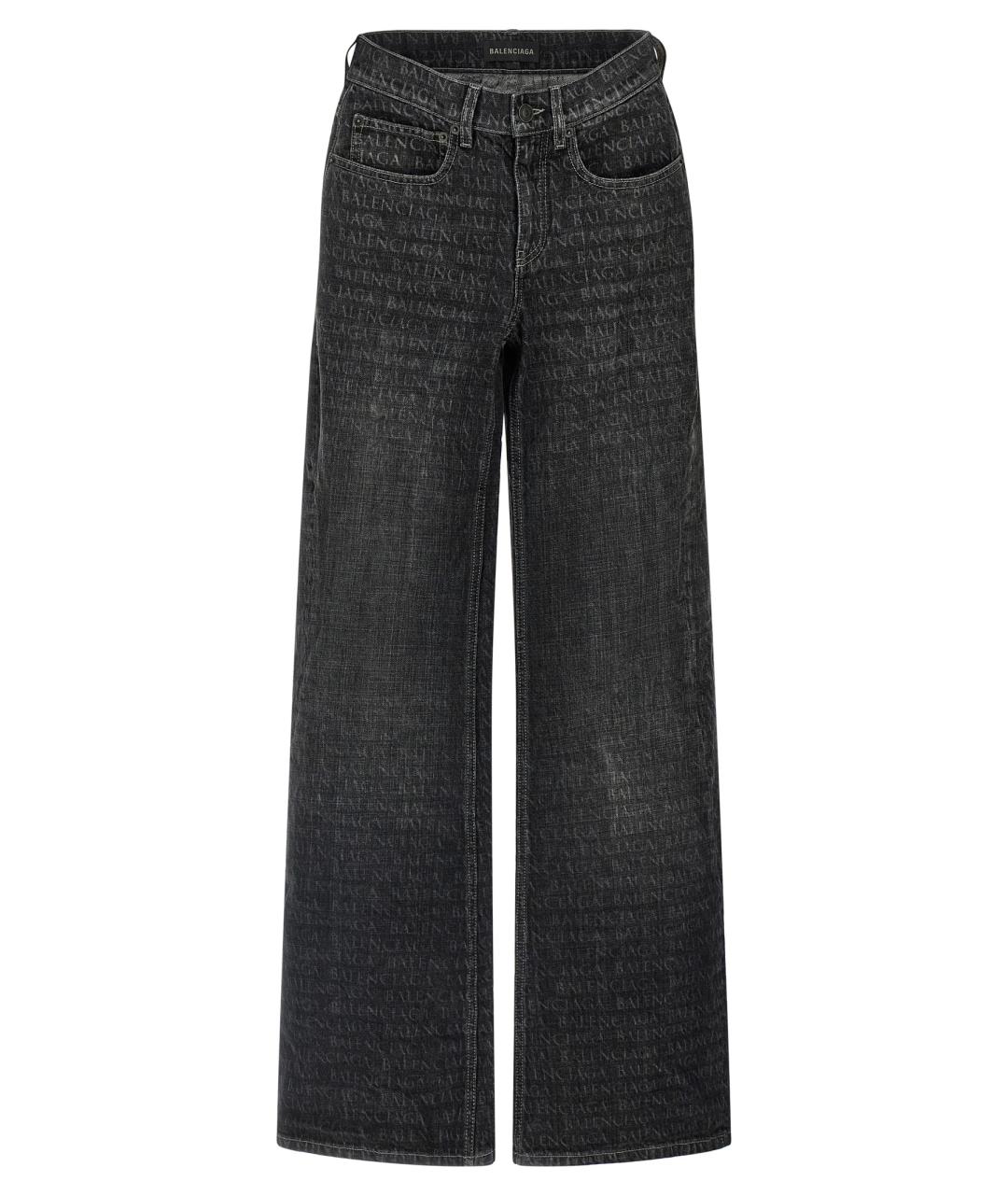 BALENCIAGA Черные хлопковые джинсы клеш, фото 1