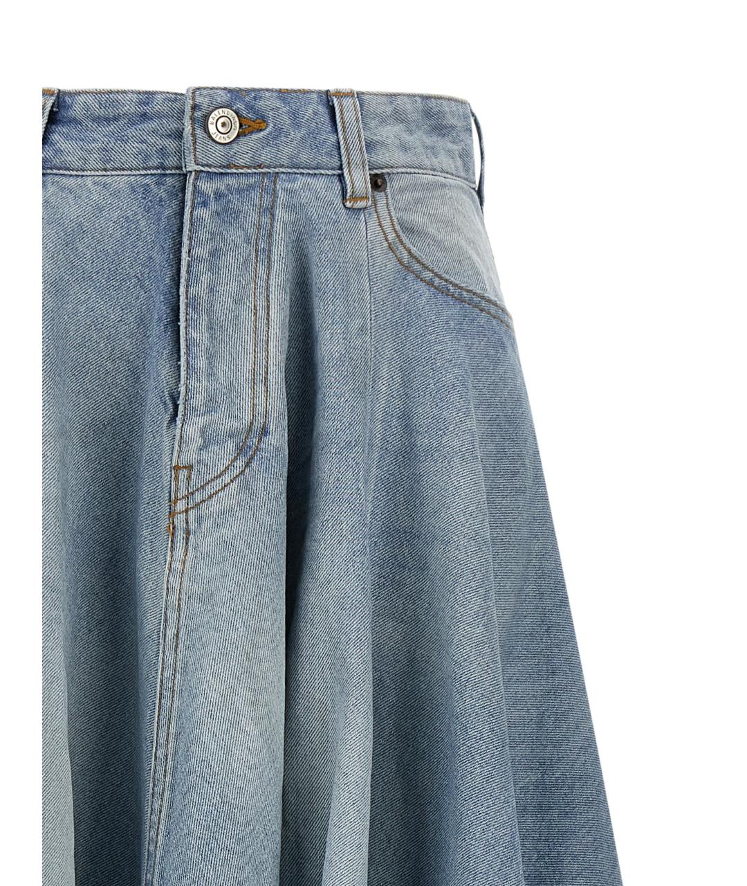 BALENCIAGA Голубая деним юбка миди, фото 3