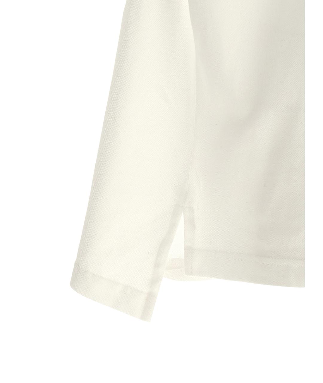 BALENCIAGA Белое хлопковое поло с коротким рукавом, фото 4