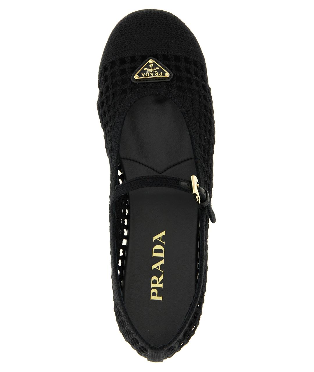 PRADA Черные текстильные балетки, фото 4