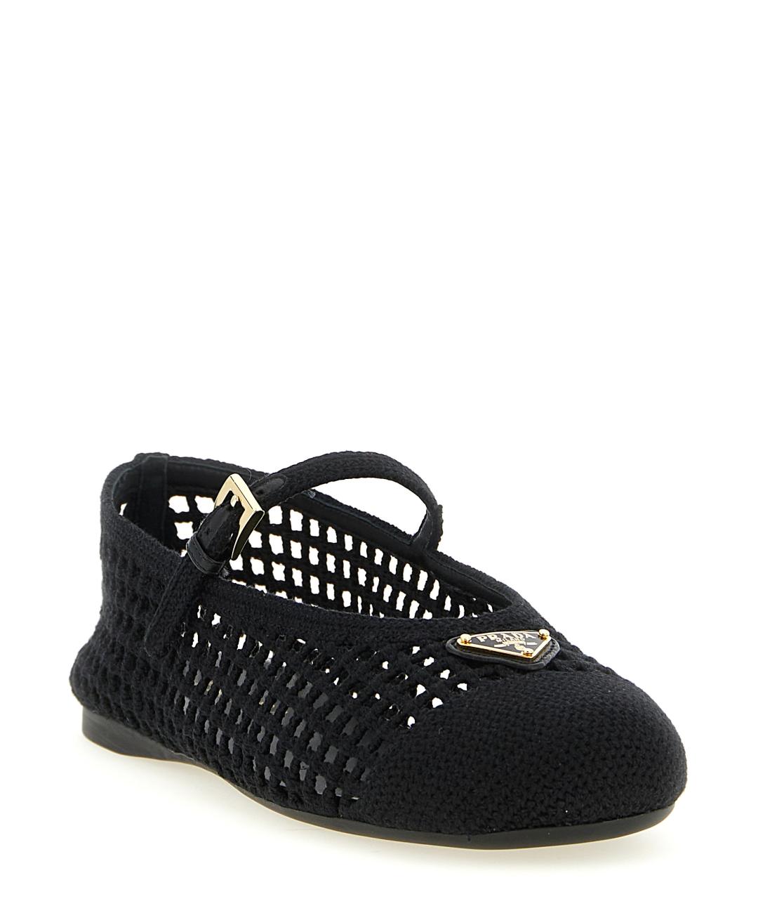 PRADA Черные текстильные балетки, фото 2