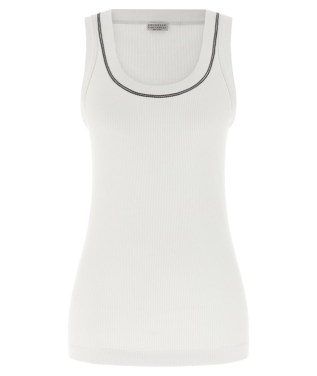 BRUNELLO CUCINELLI Белая хлопковая майка, фото 1