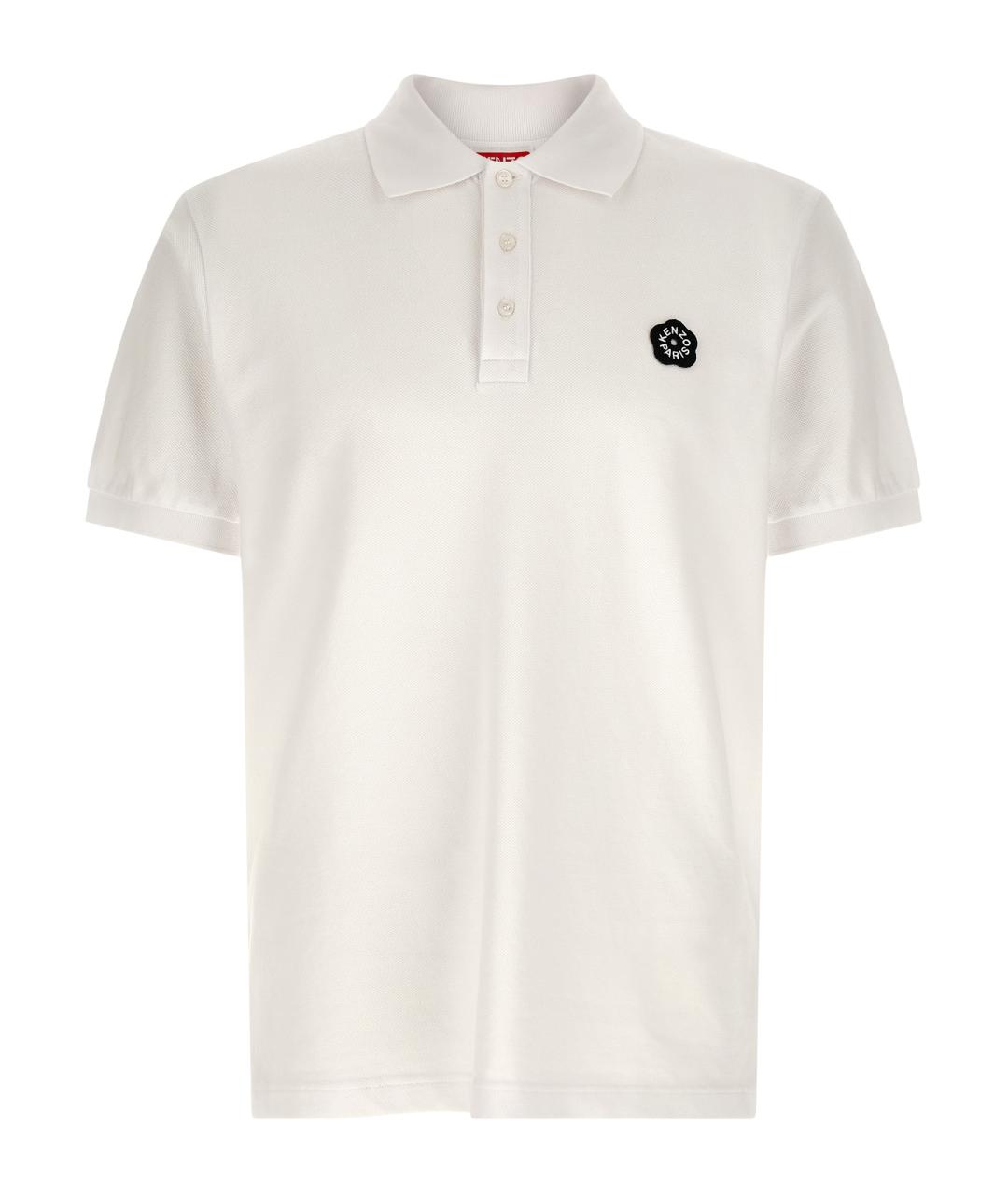 KENZO Белое хлопковое поло с коротким рукавом, фото 1