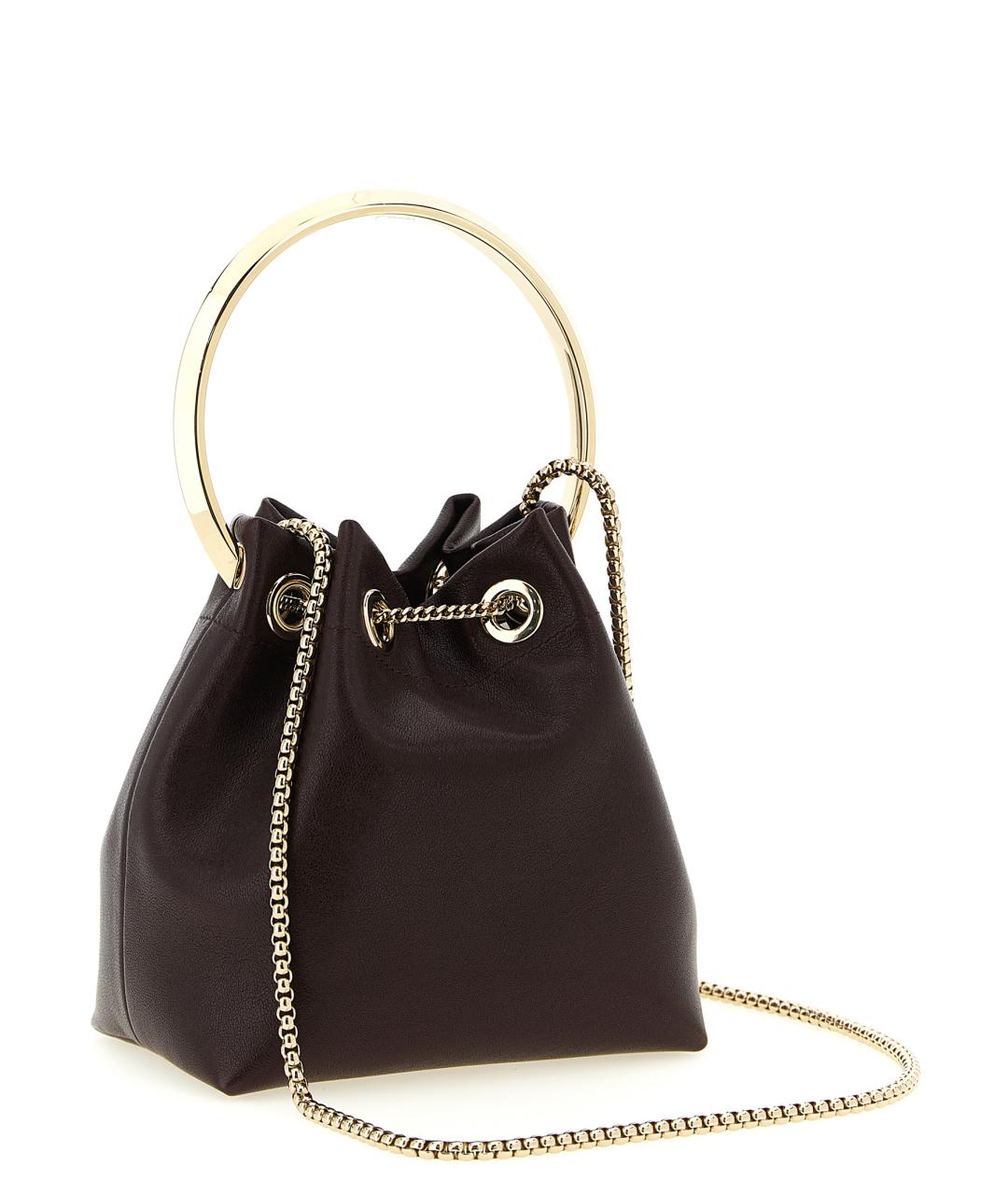 JIMMY CHOO Бордовая кожаная сумка тоут, фото 2