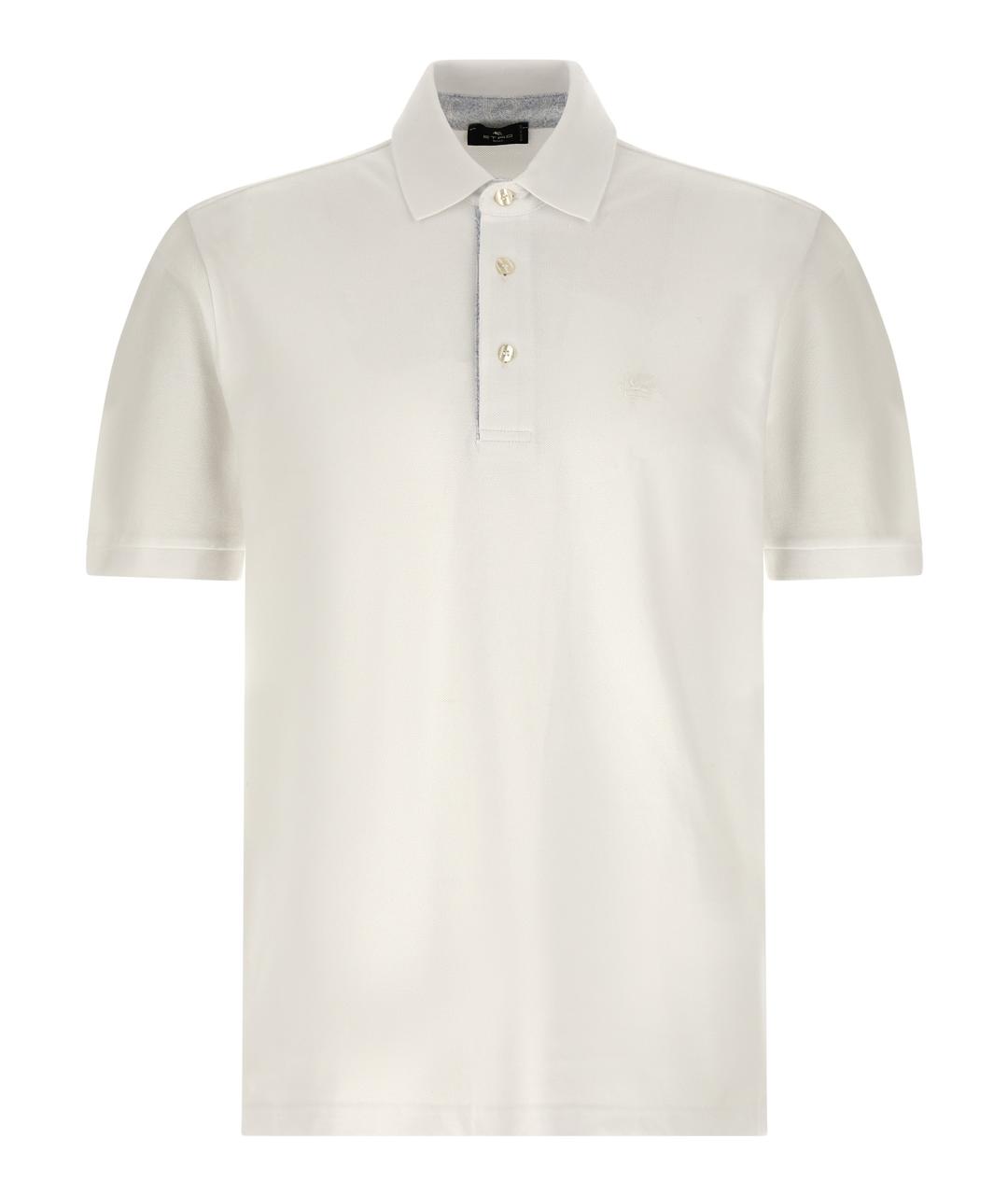 ETRO Белое хлопковое поло с коротким рукавом, фото 1