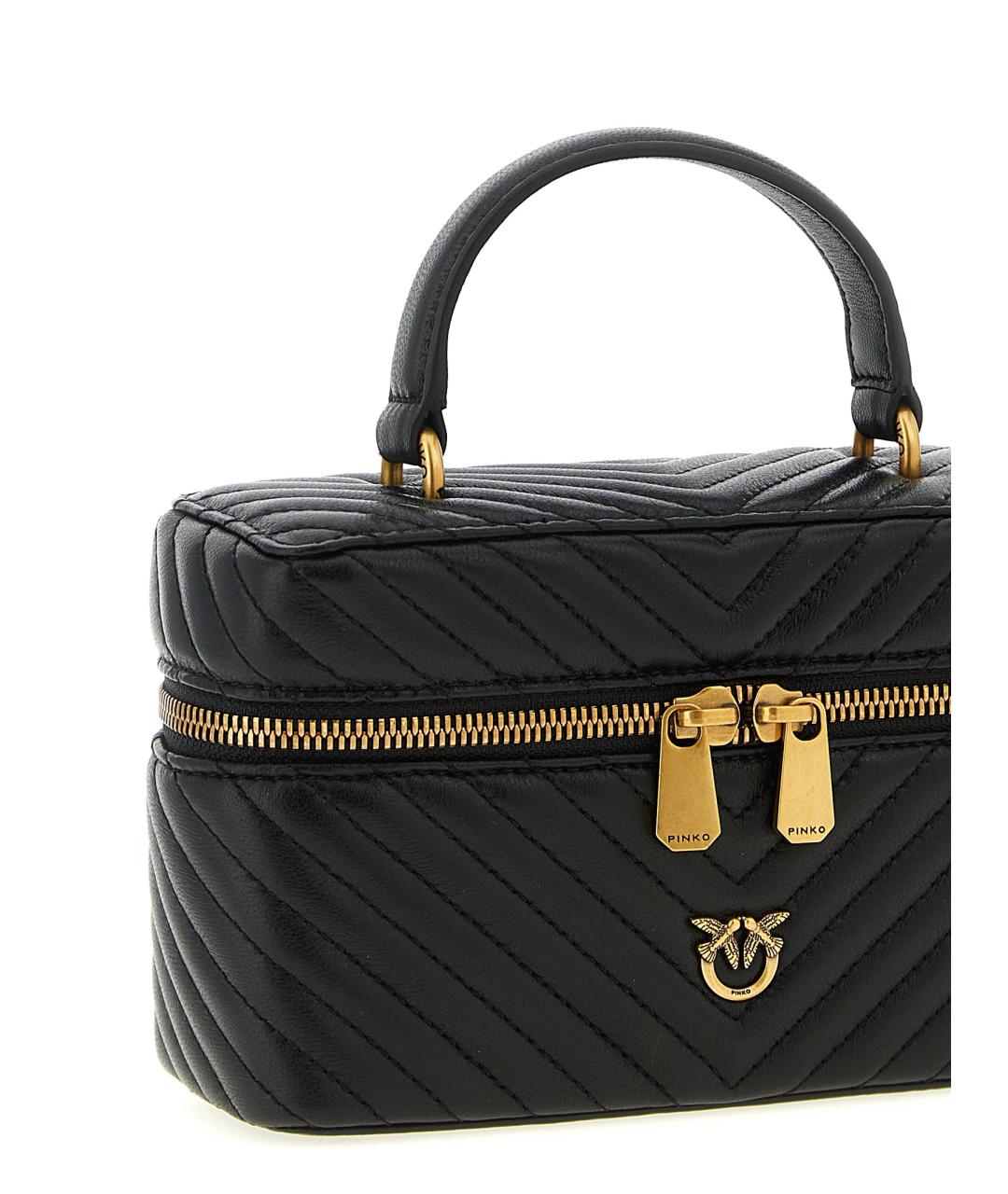 PINKO Черная кожаная сумка тоут, фото 3