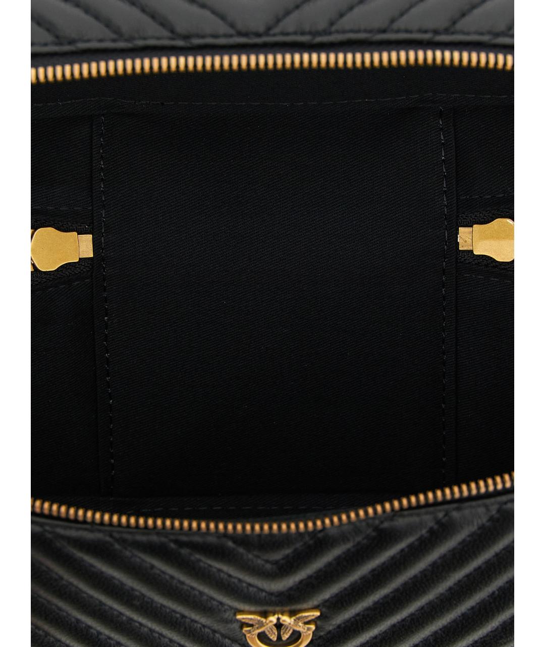 PINKO Черная кожаная сумка тоут, фото 4