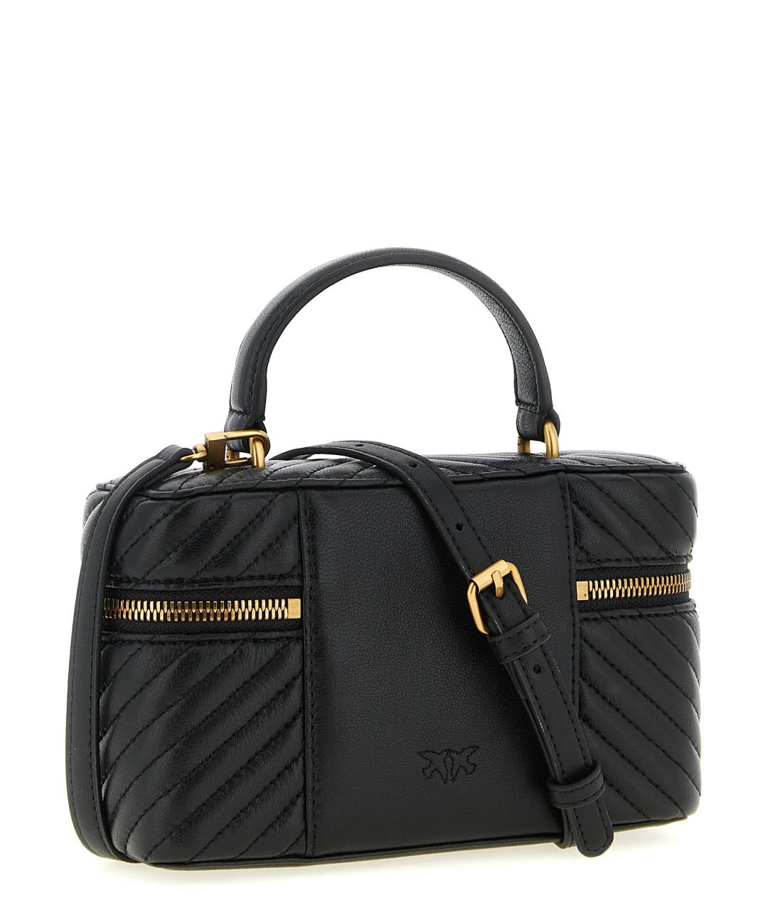 PINKO Черная кожаная сумка тоут, фото 2