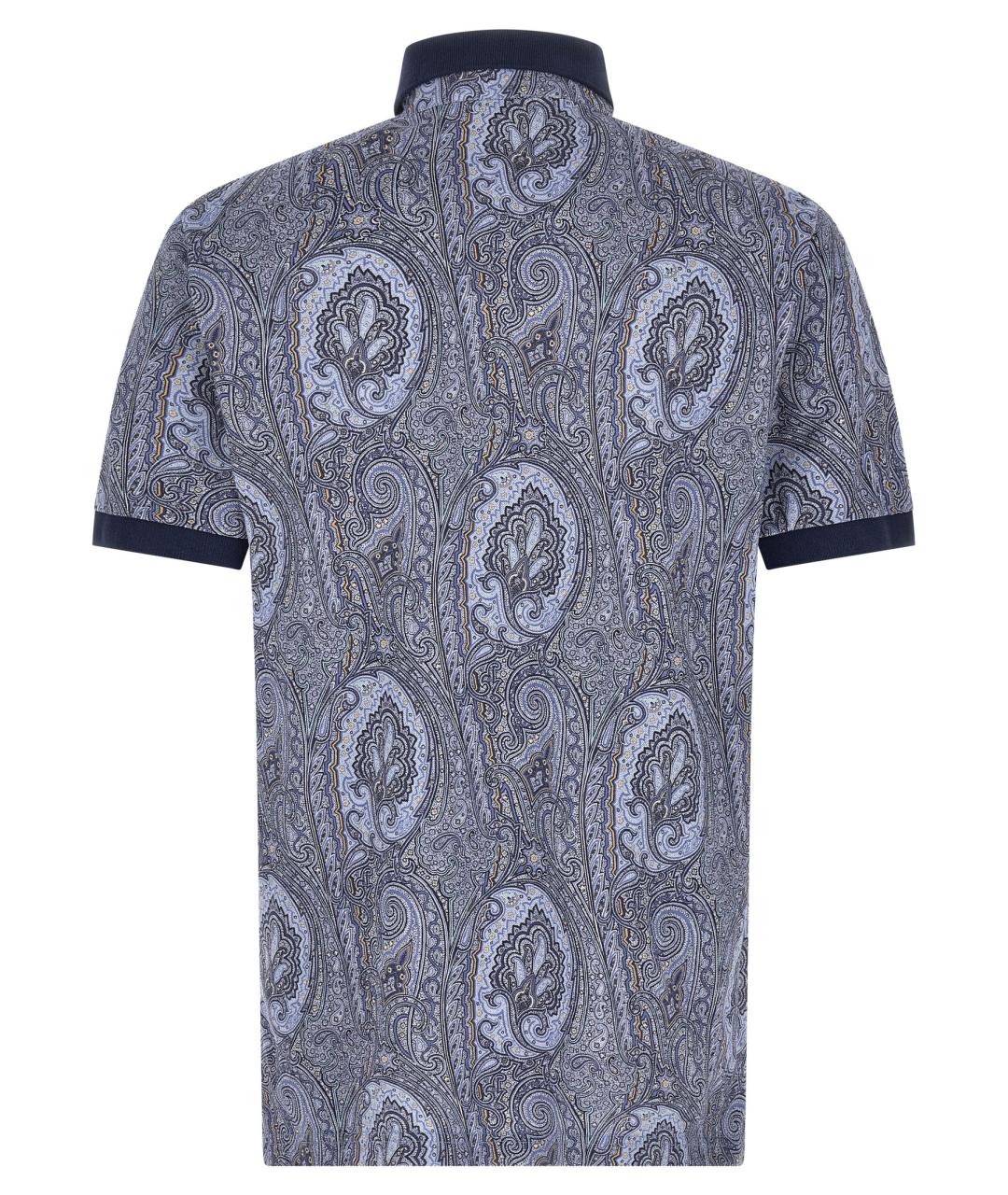 ETRO Синее хлопковое поло с коротким рукавом, фото 2