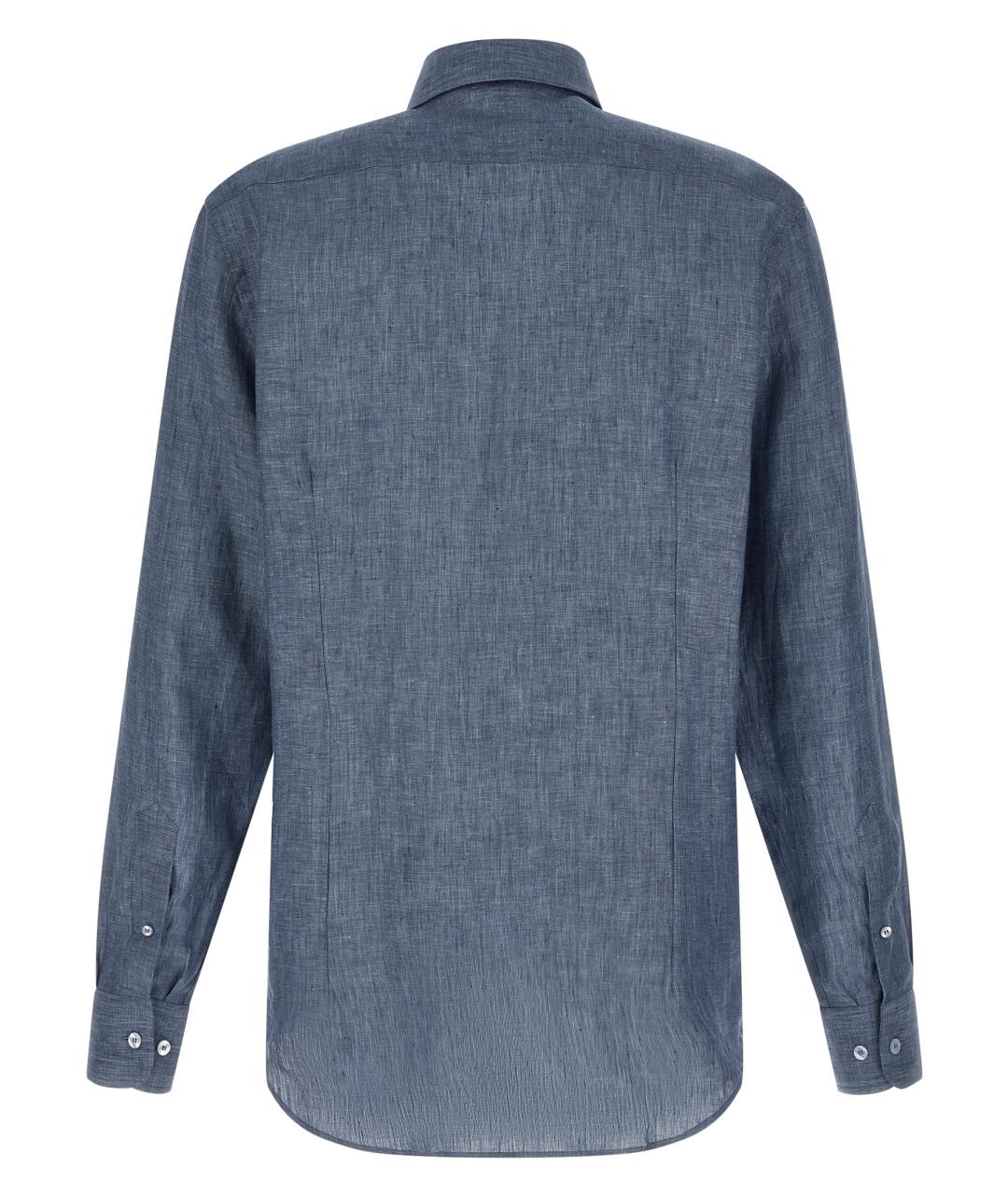 ETRO Синяя льняная кэжуал рубашка, фото 2