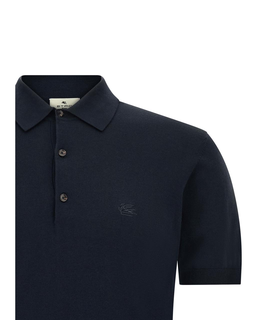 ETRO Синее хлопковое поло с коротким рукавом, фото 3