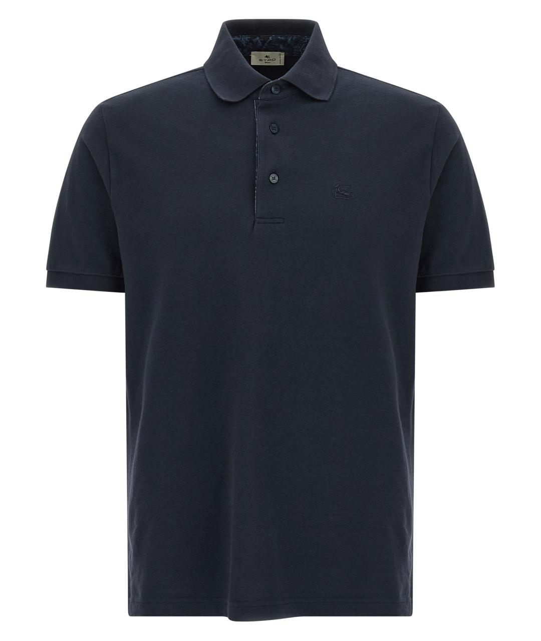 ETRO Синее хлопковое поло с коротким рукавом, фото 1