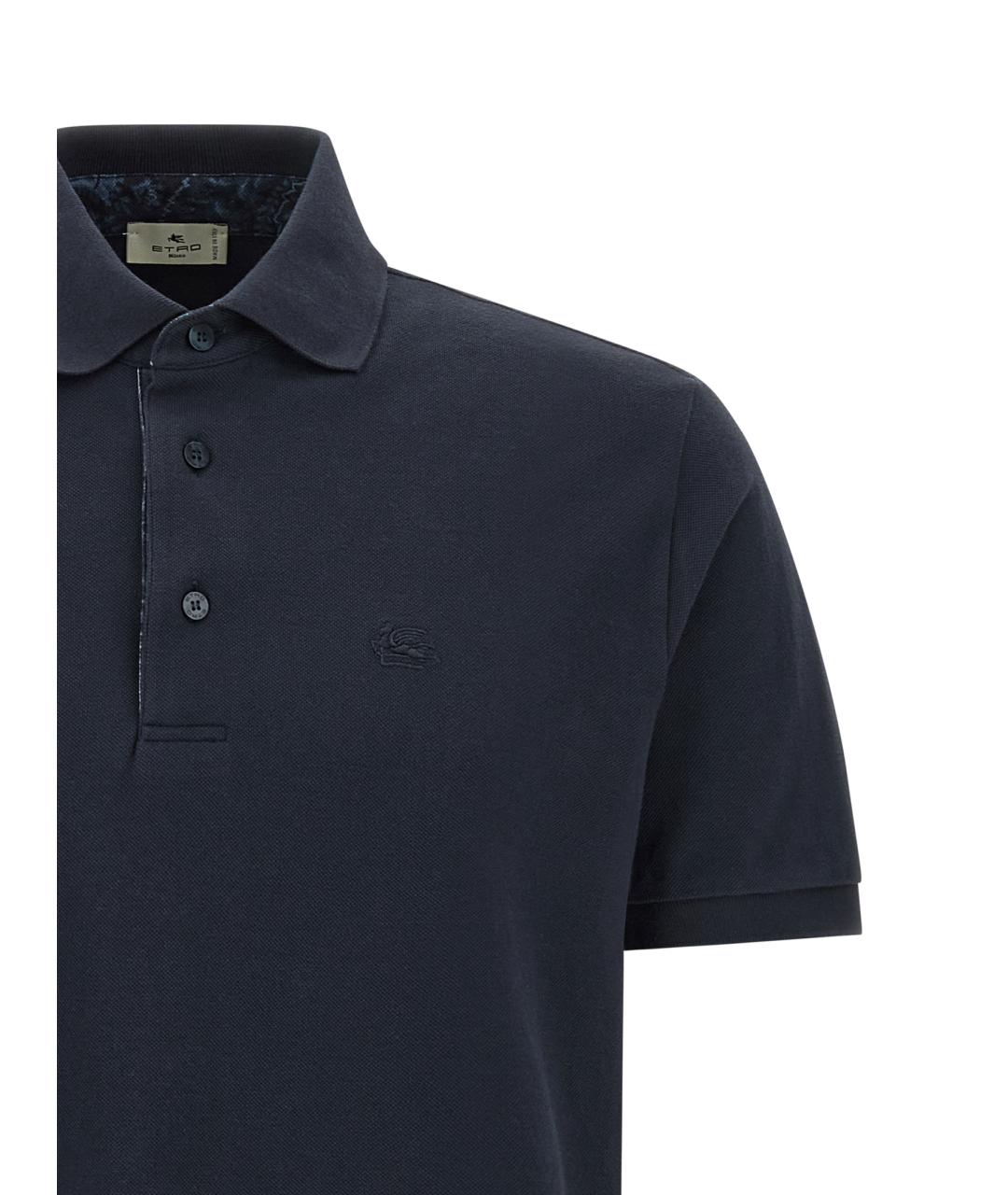 ETRO Синее хлопковое поло с коротким рукавом, фото 3