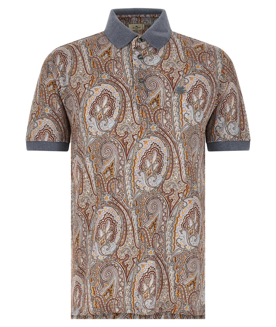 ETRO Мульти хлопковое поло с коротким рукавом, фото 1
