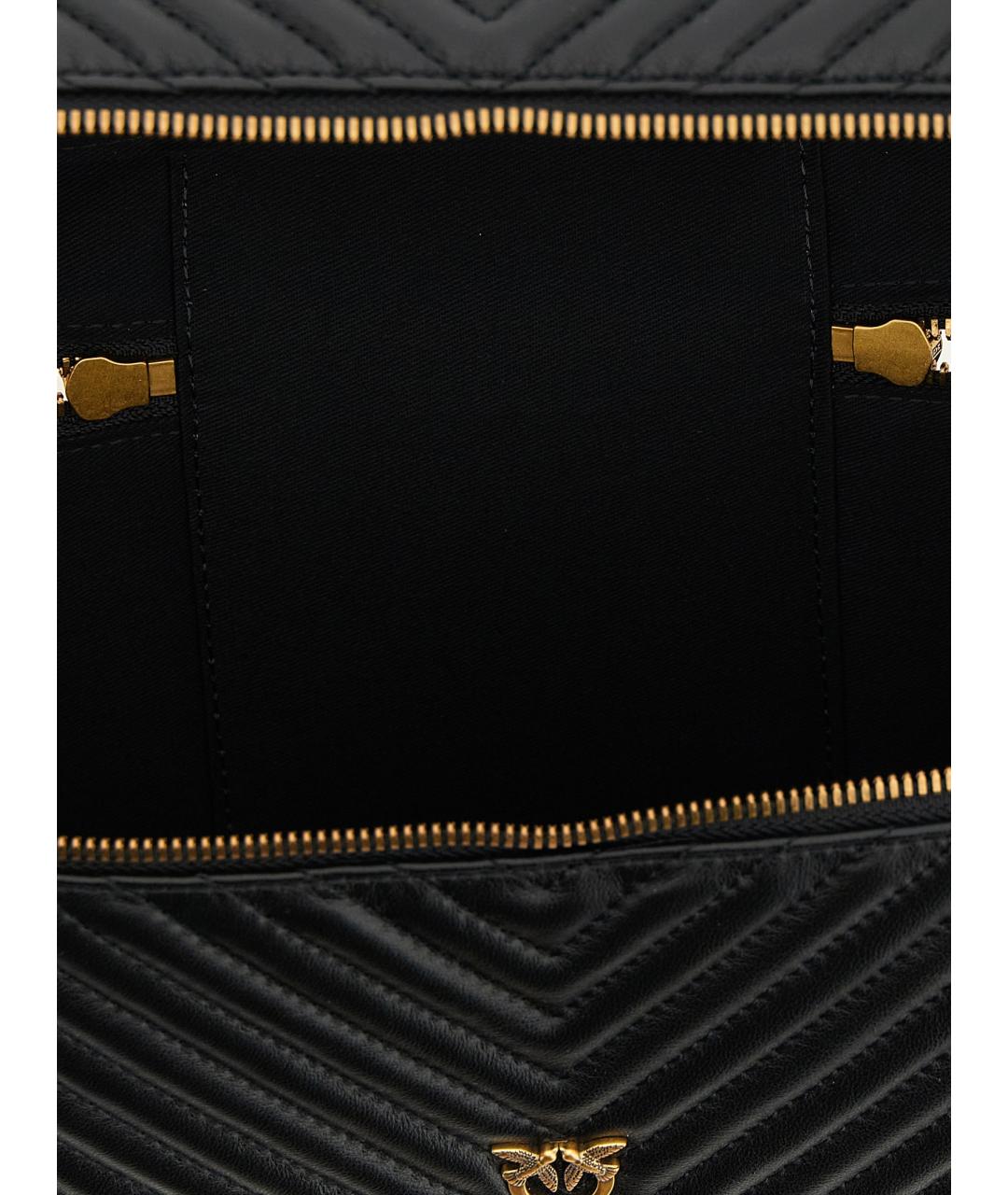 PINKO Черная кожаная сумка с короткими ручками, фото 4