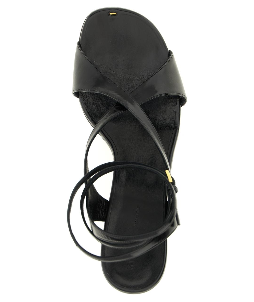KHAITE Черные кожаные босоножки, фото 4