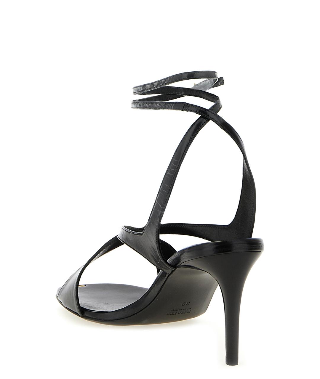 KHAITE Черные кожаные босоножки, фото 3