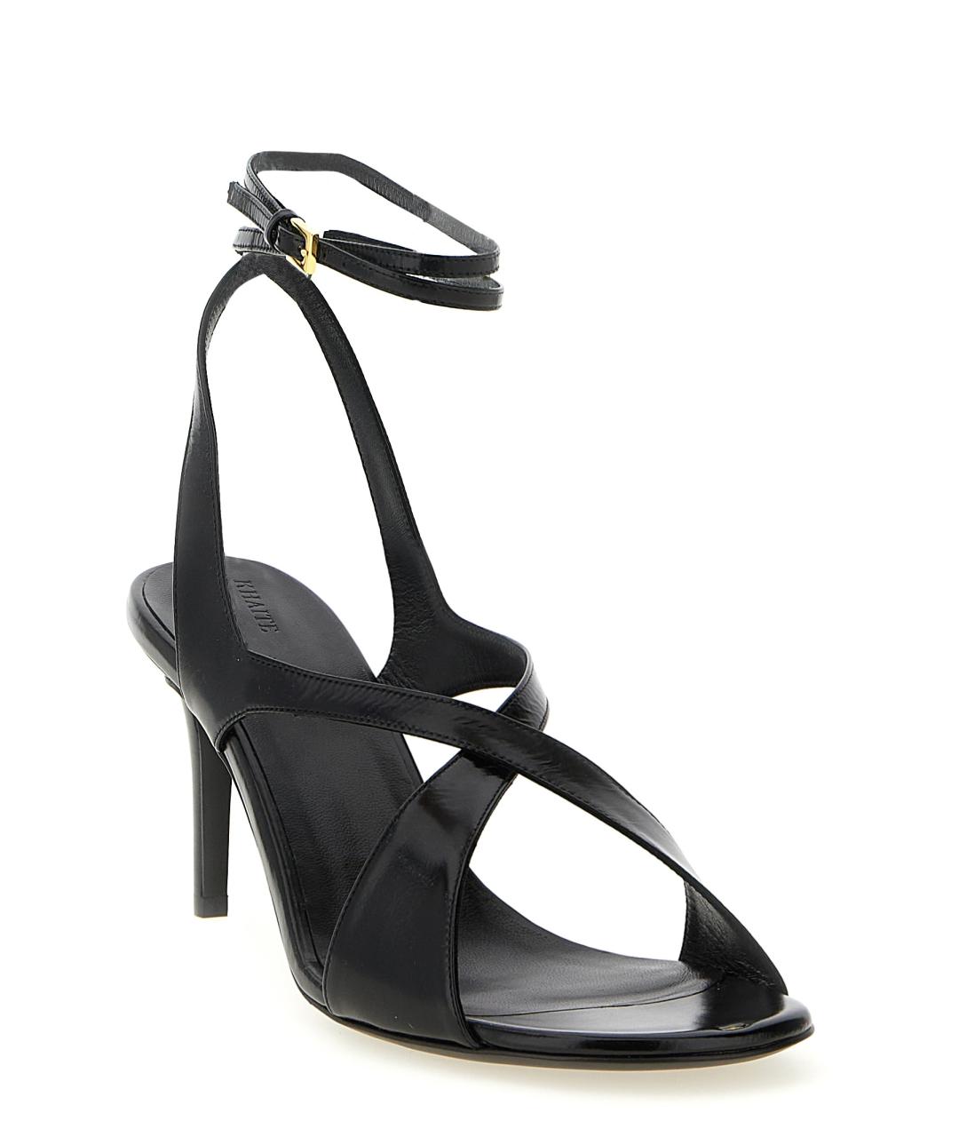 KHAITE Черные кожаные босоножки, фото 2