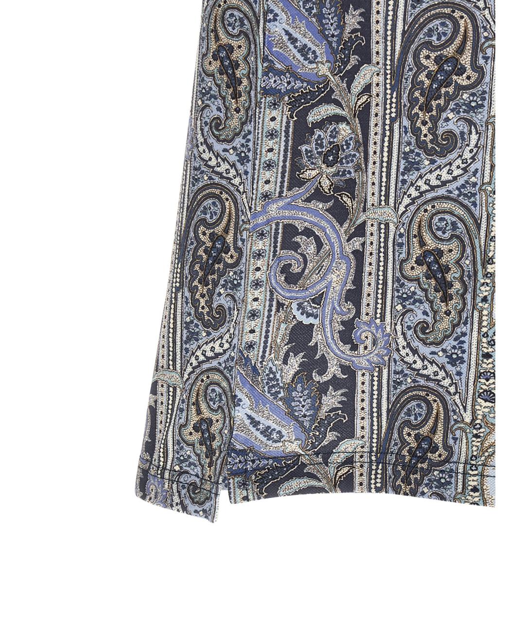 ETRO Синее хлопковое поло с коротким рукавом, фото 4