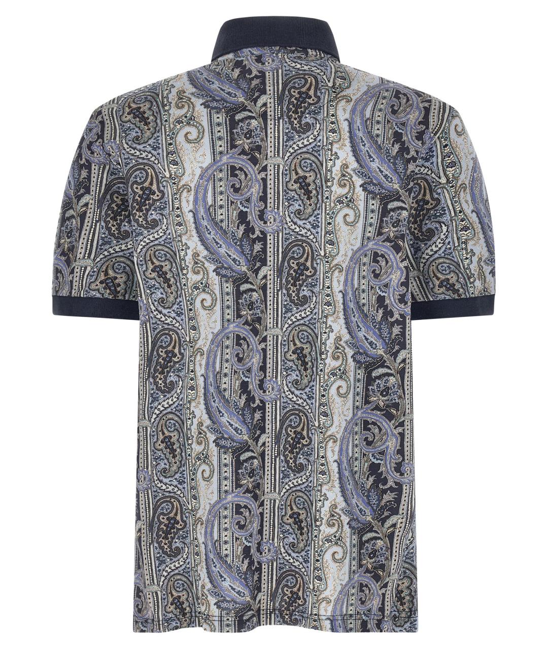 ETRO Синее хлопковое поло с коротким рукавом, фото 2