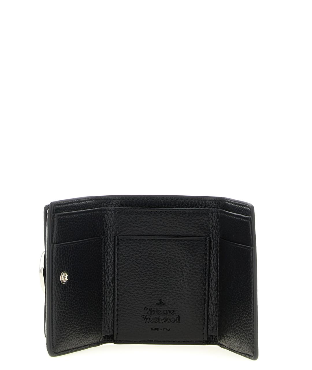 VIVIENNE WESTWOOD Черный кожаный кошелек, фото 3