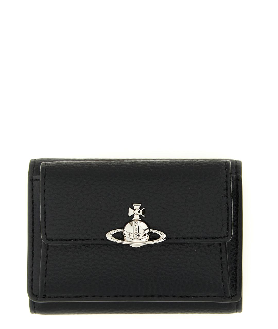 VIVIENNE WESTWOOD Черный кожаный кошелек, фото 1