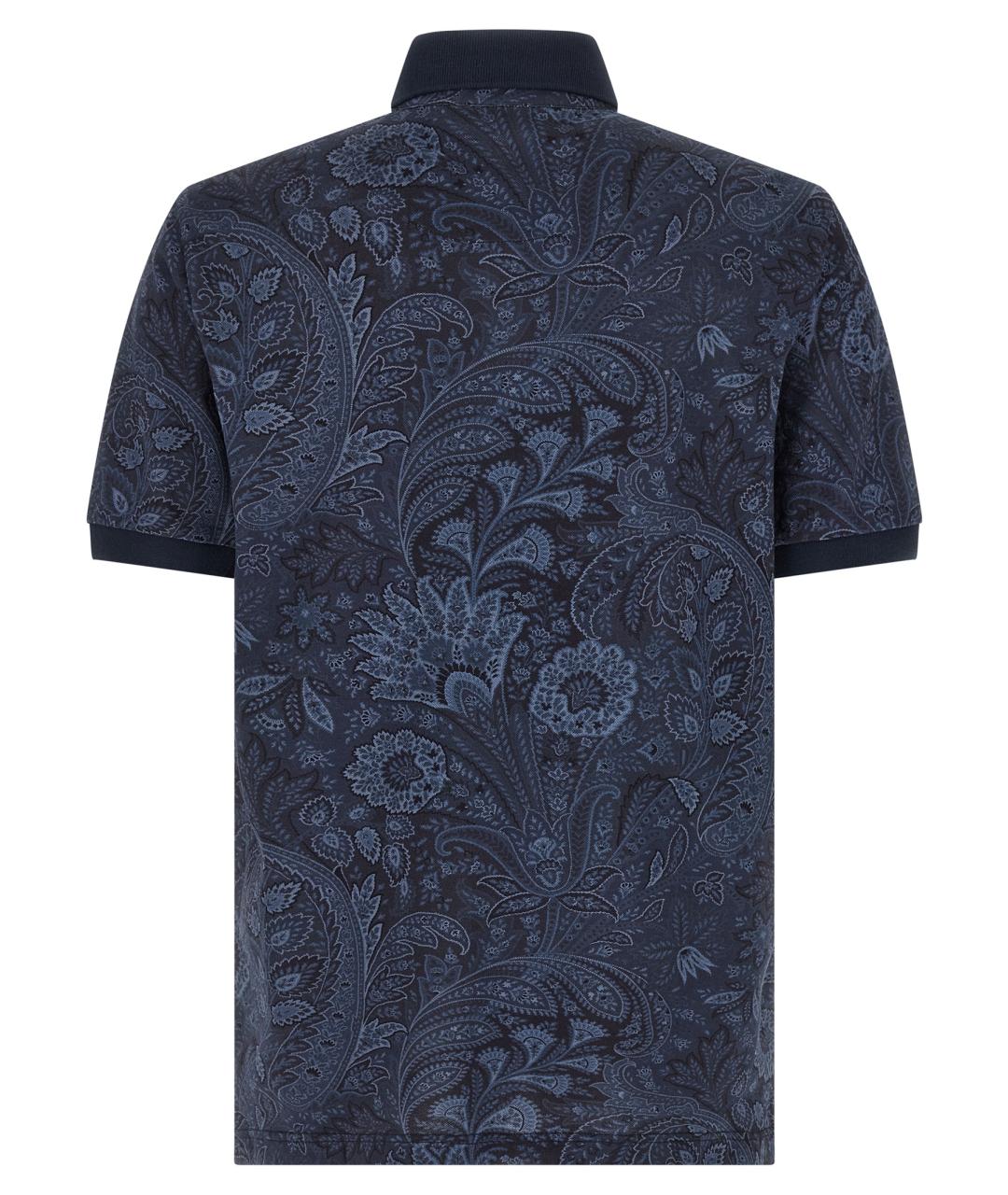 ETRO Синее хлопковое поло с коротким рукавом, фото 2