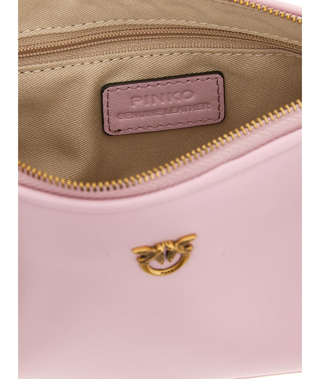 PINKO Розовая кожаная сумка через плечо, фото 4