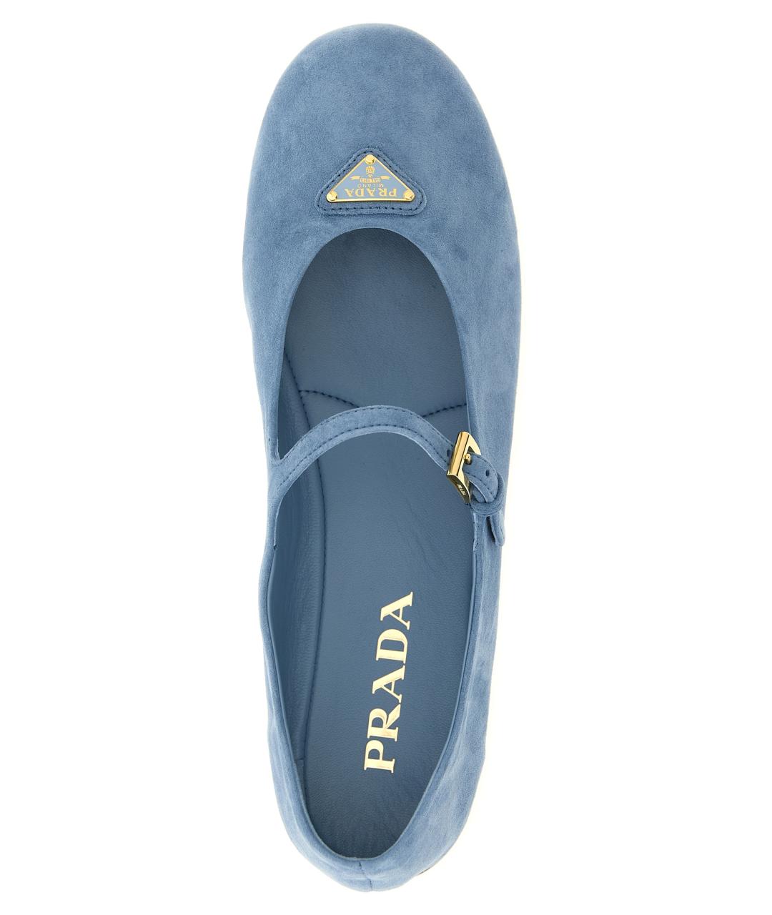PRADA Голубые замшевые балетки, фото 4