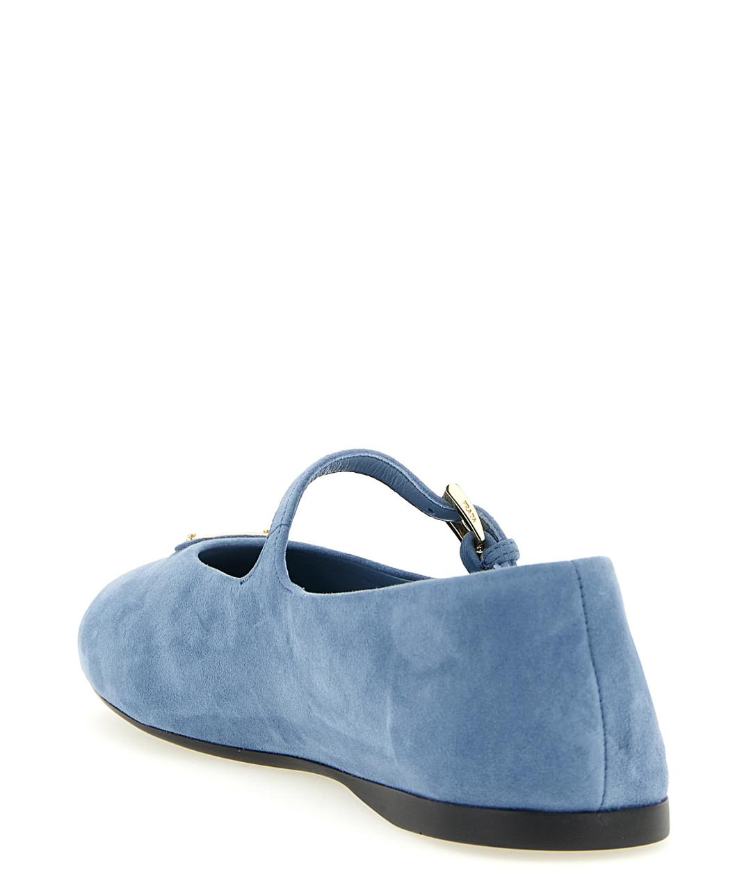 PRADA Голубые замшевые балетки, фото 3