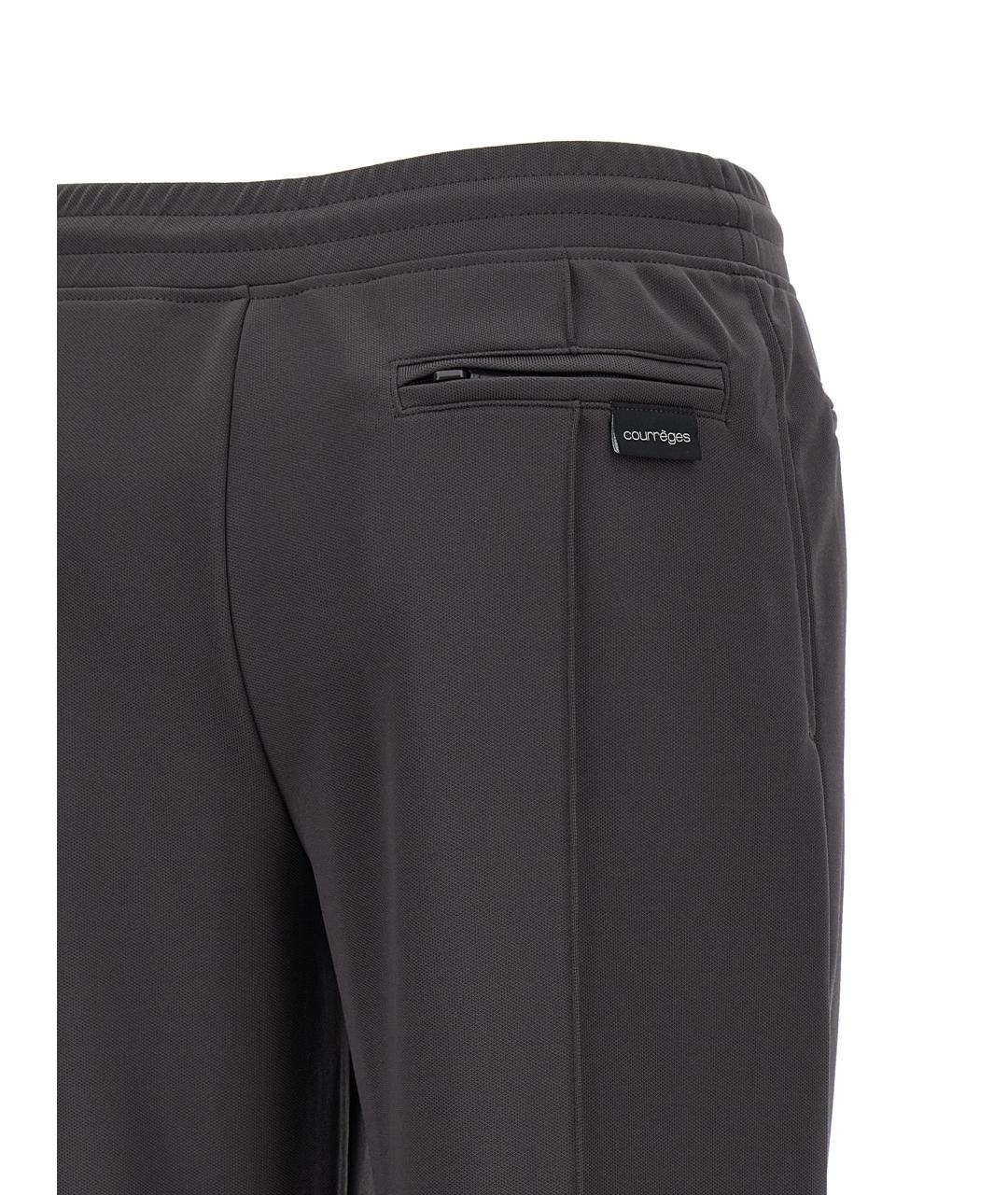 COURREGES Серые полиэстеровые прямые брюки, фото 4