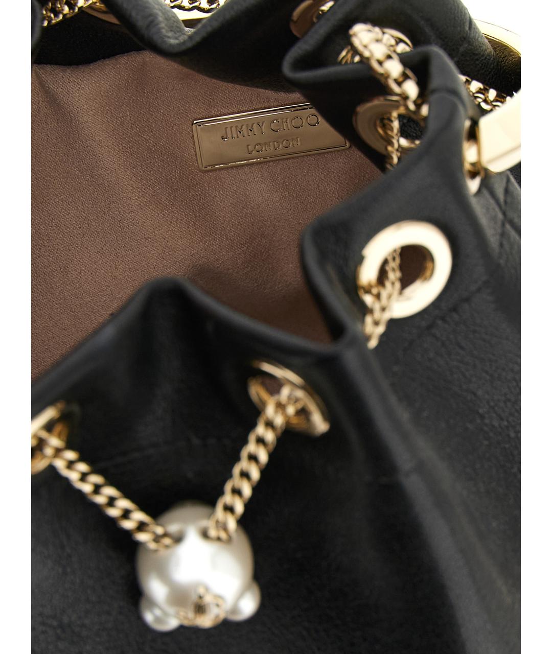 JIMMY CHOO Черная кожаная сумка тоут, фото 4