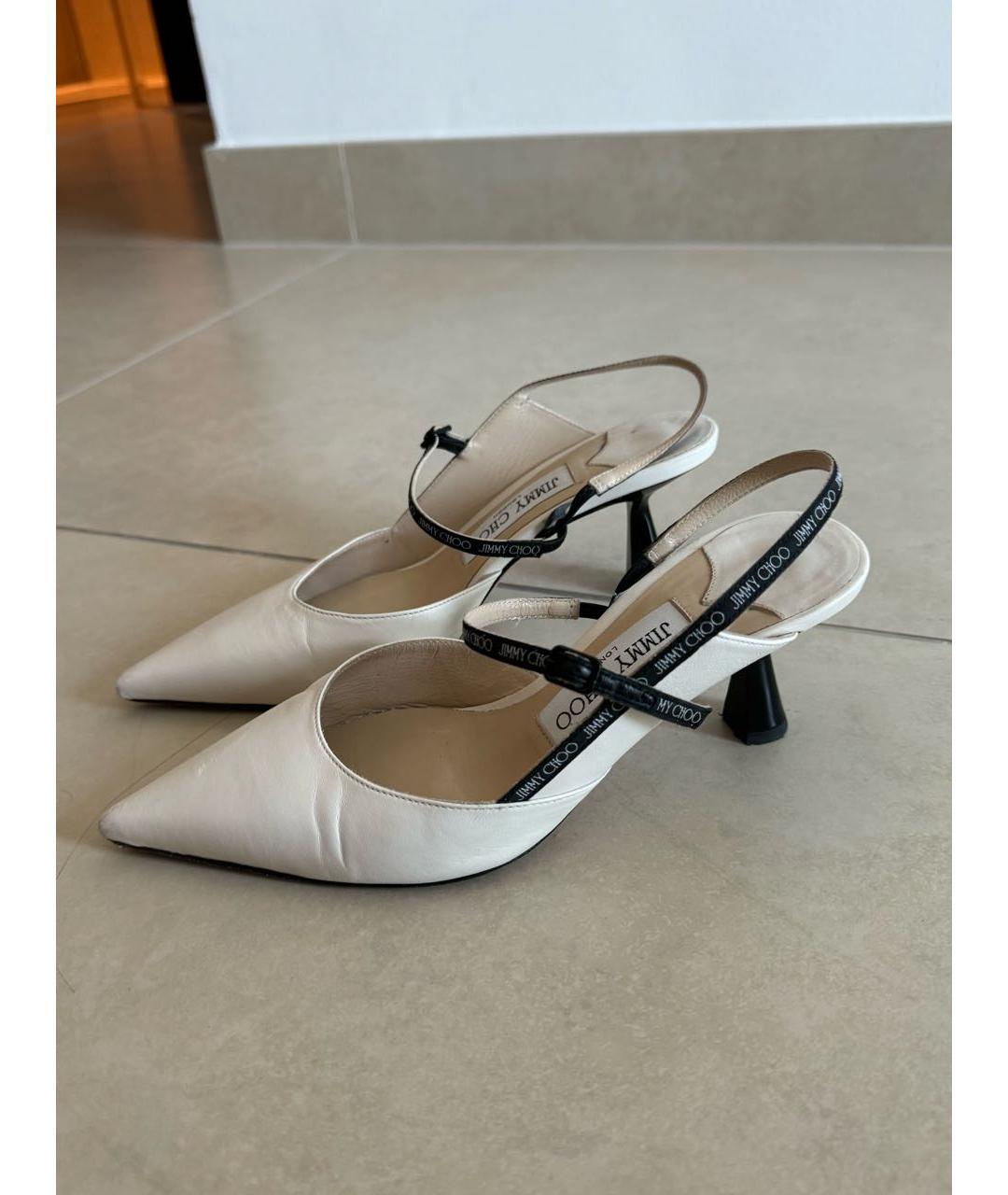JIMMY CHOO Белые кожаные туфли, фото 2