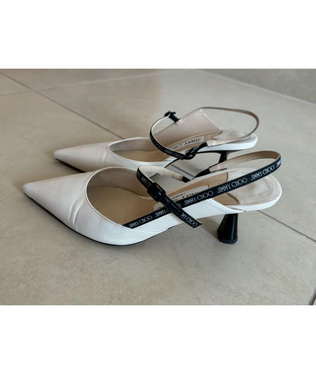 JIMMY CHOO Белые кожаные туфли, фото 3