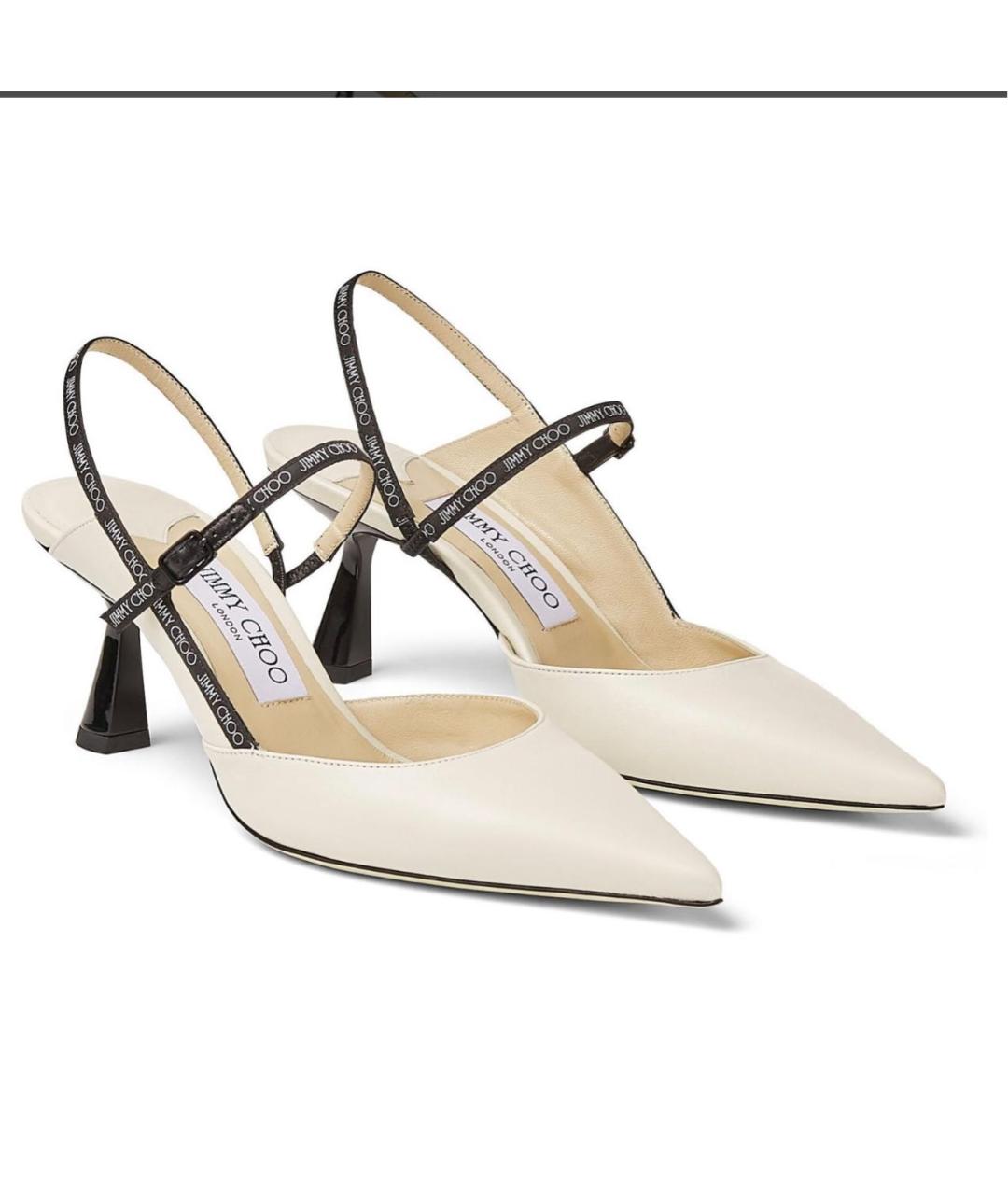 JIMMY CHOO Белые кожаные туфли, фото 5