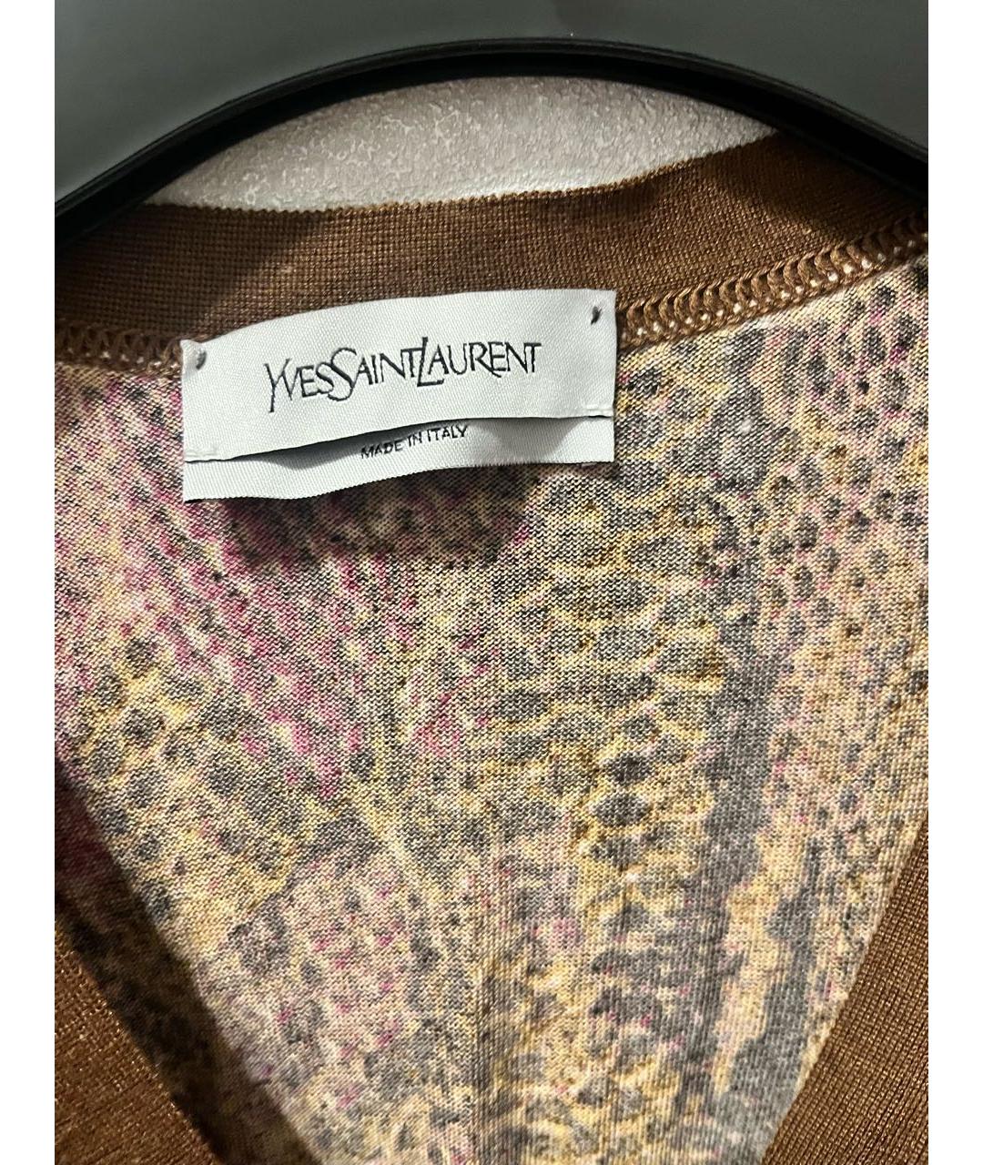 SAINT LAURENT Коричневый кашемировый кардиган, фото 3